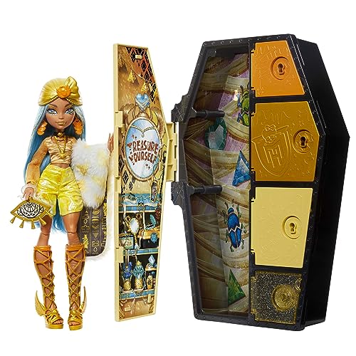 Monster High Skulltimate Secrets Serie 2 Cleo de Nile Muñeca con Armario Iridiscente y Accesorios so