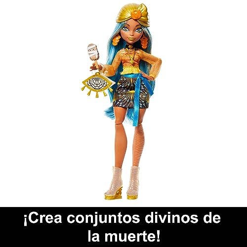 Monster High Skulltimate Secrets Serie 2 Cleo de Nile Muñeca con Armario Iridiscente y Accesorios so