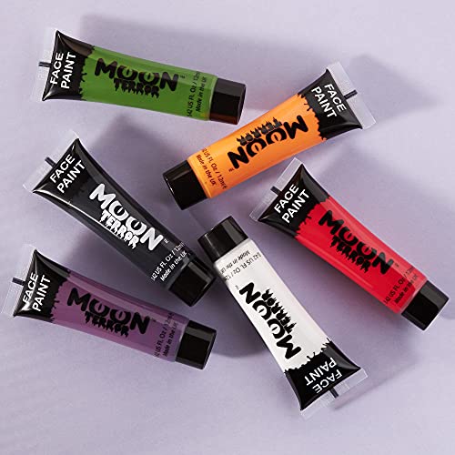 Moon Terror Pintura facial de Halloween Pintura corporal | Maquillaje SFX, Maquillaje de efectos especiales sangre roja 12 ml (Paquete de 1)