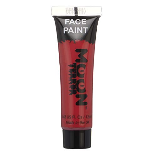 Moon Terror Pintura facial de Halloween Pintura corporal | Maquillaje SFX, Maquillaje de efectos especiales sangre roja 12 ml (Paquete de 1)