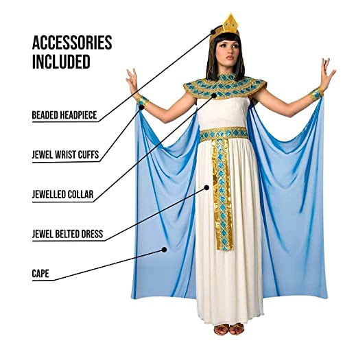 Morph Deluxe - Disfraz Cleopatra Mujer, Disfraz Egipcio Mujer, Disfraz Mujer Cleopatra, Disfraz Egipcia Mujer, Disfraz Diosa Egipcia Mujer, Accesorios Disfraz Egipcio, Disfraz Mujer Carnaval Talla L