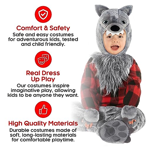 Morph Disfraz Hombre Lobo Niño, Disfraz De Lobo Bebe, Disfraz Niño Hombre Lobo, Disfraz Bebe Lobo, Disfraz Lobo Feroz Niño, Disfraz Miedo Niño, Disfraz Halloween Niño Hombre Lobo Talla T2