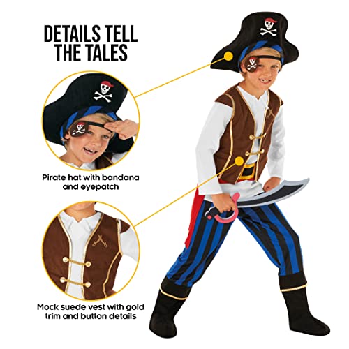 Morph Disfraz Pirata Niño Azul, Pirata Disfraz Niño, Traje Pirata Niño, Disfraz Capitan Pirata Niño, Disfraces Pirata Niño, Accesorios Disfraz Pirata Niño, Disfraz Halloween Niño Pirata Talla T2