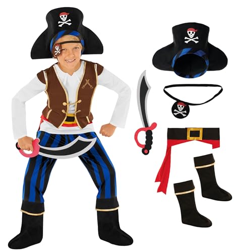 Morph Disfraz Pirata Niño Azul, Pirata Disfraz Niño, Traje Pirata Niño, Disfraz Capitan Pirata Niño, Disfraces Pirata Niño, Accesorios Disfraz Pirata Niño, Disfraz Halloween Niño Pirata Talla T2