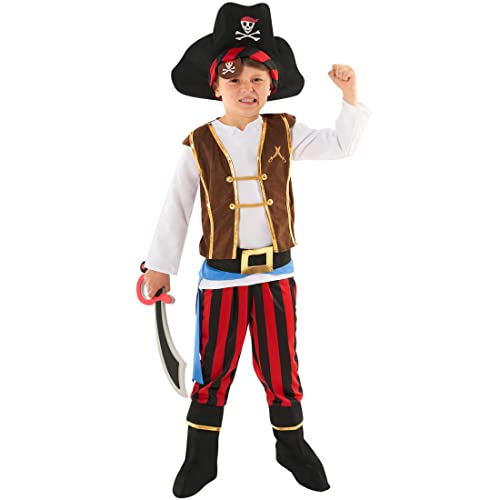 Morph Disfraz Pirata Niño, Disfraces Pirata Niño, Pirata Disfraz Niño, Traje Pirata Niño, Disfraz Capitan Pirata Niño, Disfraz Pirata Halloween Niño, Disfraz Halloween Niño Talla M