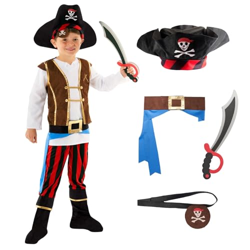 Morph Disfraz Pirata Niño, Disfraces Pirata Niño, Pirata Disfraz Niño, Traje Pirata Niño, Disfraz Capitan Pirata Niño, Disfraz Pirata Halloween Niño, Disfraz Halloween Niño Talla M