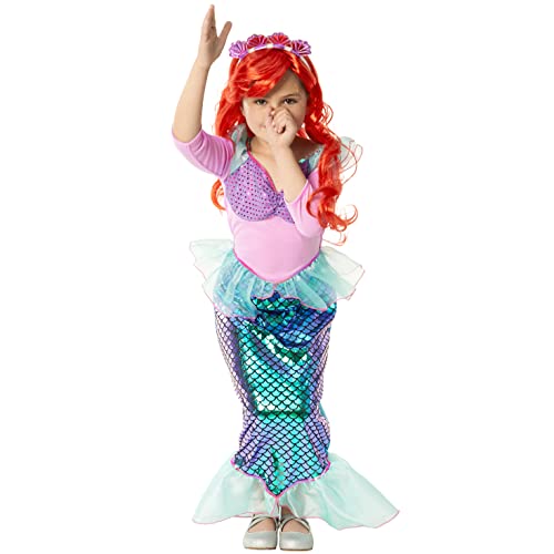 Morph Disfraz Sirena Niña, Disfraz Sirenita Niña, Disfraz Ariel Niña, Disfraces Sirena Niña, Traje De Sirenita, Vestido Sirena Niña, Disfraz Carnaval Niña Talla T2