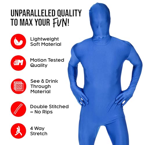 Morphsuits - Disfraz de segunda piel (pegado al cuerpo), Azul, talla M