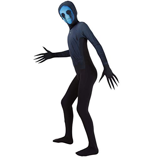 Morphsuits Disfraz Mostruo Niño Leyenda Urbana Jack Sin Ojos, Disfraz Halloween Niño Terror Slenderman en Talla M