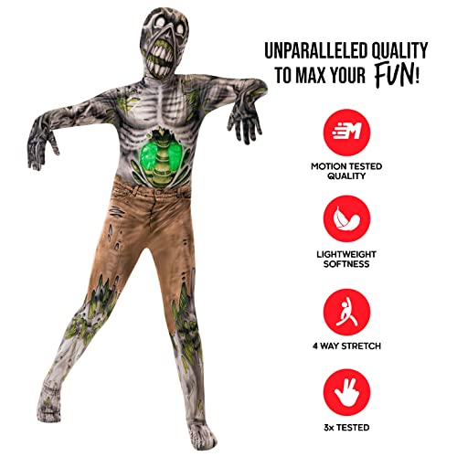 Morphsuits Disfraz Zombie Niño, Disfraz Radiactivo, Disfraz Zombi Niños,Disfraz Miedo Niño, Disfraces De Zombie Niño, Disfraz Zombi Niño, Traje Zombie Niño, Disfraz Halloween Niño Zombie Talla L