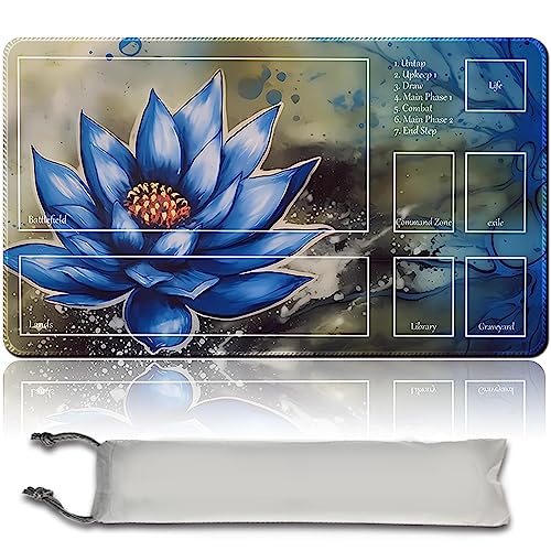 MPLR BOARD GAME Juego de mesa MTG Playmat + bolsa impermeable gratuita, bordes cosidos, superficie de goma suave, MTG PlayMat with Zones (An original Black Lotus Playmat)