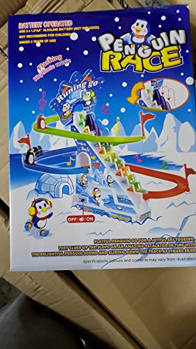 Mr. Gadget Solution® Penguin Roller Coaster Track Toy Game Penguins Slides & Climbs Racing Funciona con pilas Musical Juegos para niños, Carrera de pingüinos