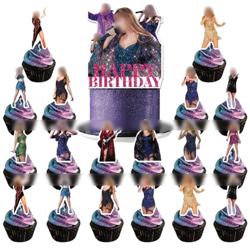 Mujeres Cantantes Cake Topper CBOSNF 25 Piezas Cantantes Femeninas Cake Topper Mini Juego De Figuras Niños Mujeres Cantantes Mini Juguetes Fiesta Cumpleaños Pastel Decoración Suministros