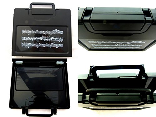 Music Themed Music Score Sheets Design Black Plastic A4 Carry-on File Case/Bag