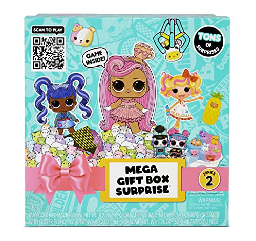 Na! Na! Na! Surprise Mega Gift Box Surprise Serie 2 para niños - Caja de Regalo misteriosa con más de 25 sorpresas - LOL Surprise, Lalaloopsy, Num Noms, Moj Moj y más en el Interior