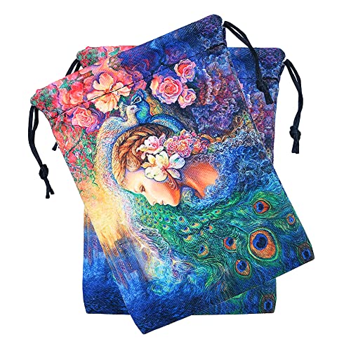 Namvo Tarot Bolsa de Almacenamiento Runas celtas Tarot Tarjetas Bolsa de Almacenamiento Bolsa con cordón 13x18CM, Terciopelo Grueso Bolsas