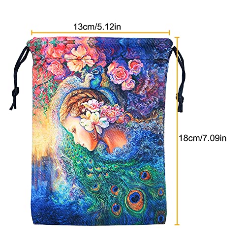 Namvo Tarot Bolsa de Almacenamiento Runas celtas Tarot Tarjetas Bolsa de Almacenamiento Bolsa con cordón 13x18CM, Terciopelo Grueso Bolsas