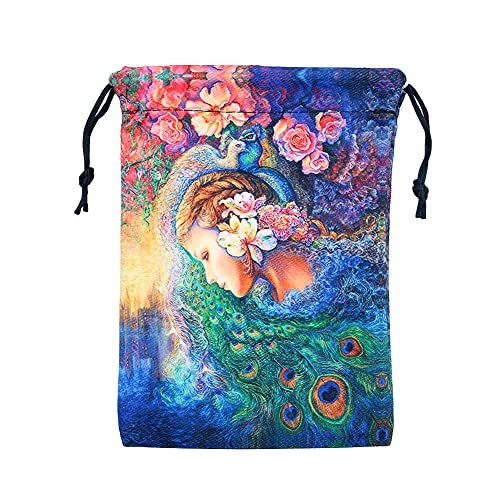 Namvo Tarot Bolsa de Almacenamiento Runas celtas Tarot Tarjetas Bolsa de Almacenamiento Bolsa con cordón 13x18CM, Terciopelo Grueso Bolsas