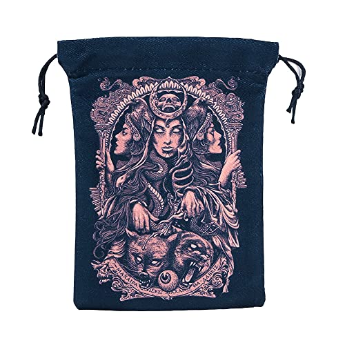 Namvo Tarot Bolsa de Almacenamiento Runas celtas Tarot Tarjetas Bolsa de Almacenamiento Bolsa con cordón 13x18CM, Terciopelo Grueso Bolsas de Regalo Símbolo Bordado Joyas Bolsas de Cristal Tarjeta