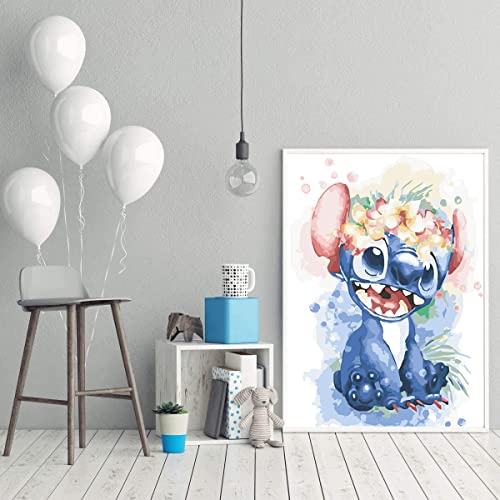 NANASUGUR Pintar con Numeros para Adultos Niños, DIY Pintura por Números,DIY Cuadro al óleo con Números,Decoraciones para el Hogar sin Marco 40x50cm-Pequeños elfos