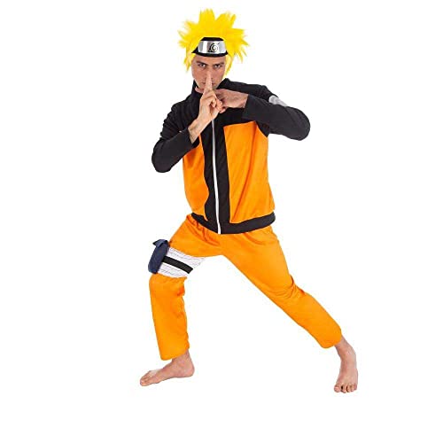 Naruto Disfraz Uzumaki 5 Piezas Naranja Negro - S