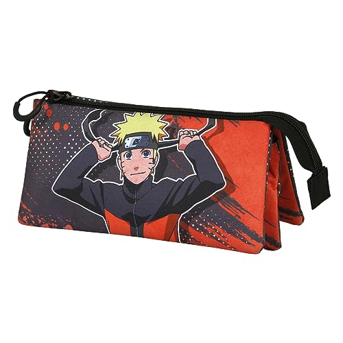 Naruto Hachimaki-Portatodo Triple FAN 2.0, Naranja, 23 x 11 cm