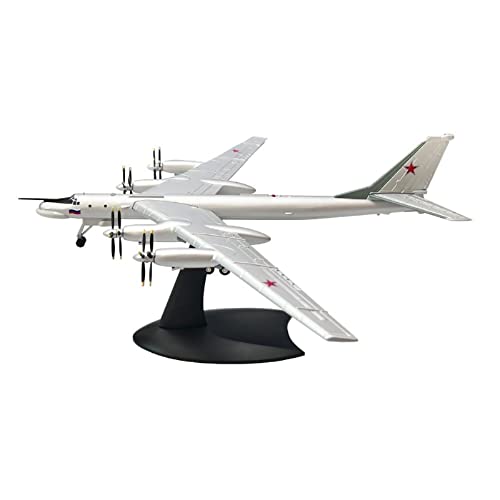 NATEFEMIN Modelo de avión de bomber estratégico a escala 1/200 Tupolev Tu-95, modelo de avión fundido a presión para colección