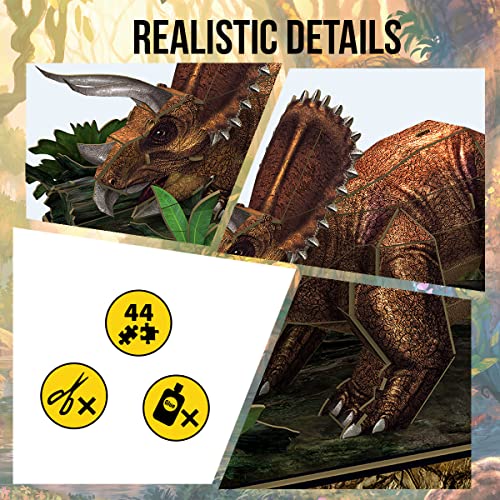 National Geographic - Puzzle 3D Triceratops | Maquetas para Montar Regalo Niño 8 Años | Puzzle 3D Niños | Regalos Niños 8 Años O Más | Juguetes Niños 8 Años | 44 Piezas