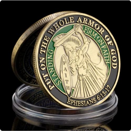 NEBBAN Monedas Conmemorativas Puestas En Toda La Armadura De Dios Manteniéndose Firme En La Fe Efesios Moneda De Desafío De Regalo Coleccionable