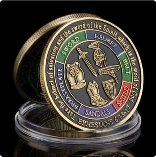 NEBBAN Monedas Conmemorativas Puestas En Toda La Armadura De Dios Manteniéndose Firme En La Fe Efesios Moneda De Desafío De Regalo Coleccionable