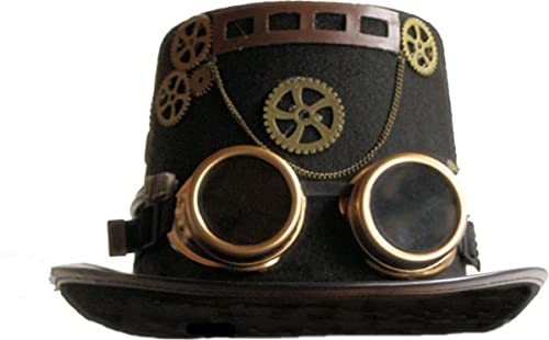 Nemesis Now Juego de 3 Sombreros de Herrero Steampunk, poliéster, Color Negro