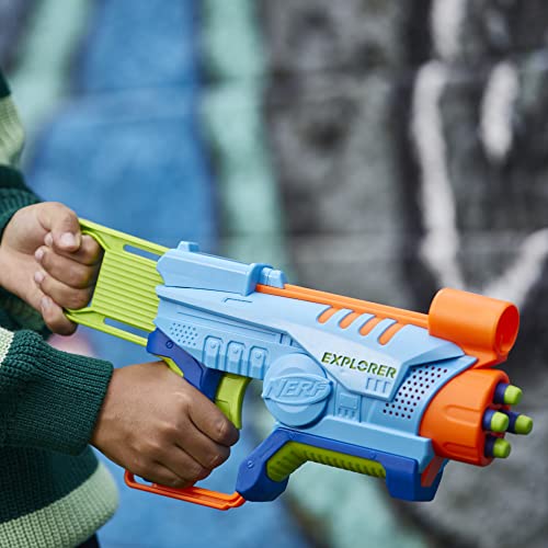 NERF Elite Junior Explorer - Pistola de espuma de juguete fácil de jugar, 8 dardos para juegos al aire libre para niños, a partir de 6 años