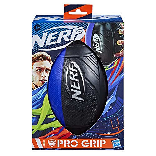 NERF Pro Grip Football -- Classic Foam Ball -- Easy to Catch and Throw -- Great for Indoor and Outdoor Play -- Blue