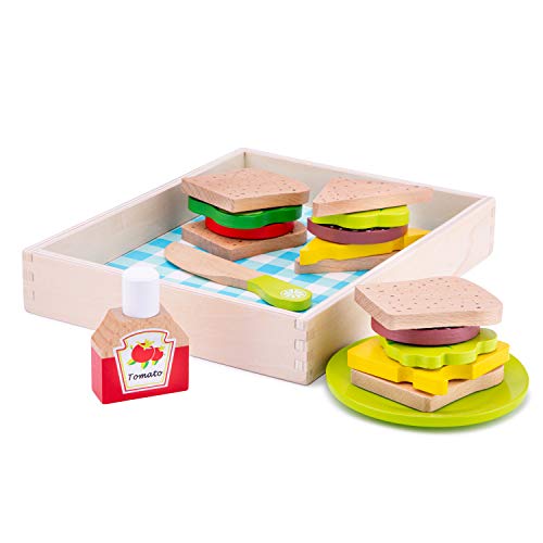 New Classic Toys Cutting Meal-Lunch-Picnic-Box 18 Pieces, Multicolor, 245 x 200 x 40mm (10591)