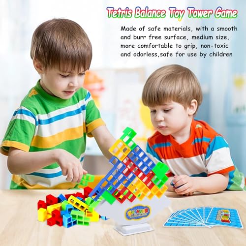 NHYDZSZ 32 Piezas Tetris Balance Toy,Tetra Tower Juego,Juego De Equilibrio,Bloques De Tetris,Tetra Tower Balance Blocks,Tetris Tower Balance Game,Juego Educativo Montessori para NiñOs 3+ AñOs