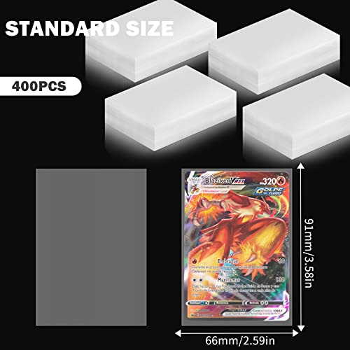 Niaetuto 400 Fundas Cartas, 66 x 91mm Transparente Fundas para Tarjetas Estándar, Fundas para Cartas de Comercio, Card Sleeves para Tarjetas Mágicas, Yu-Gi-Oh Cartas, MTG