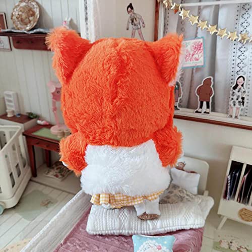 niannyyhouse Ropa de muñeca de felpa de 20 cm, chaqueta de zorro naranja, zapatos con capucha de 8 pulgadas, accesorios de muñeca de vestir (naranja)