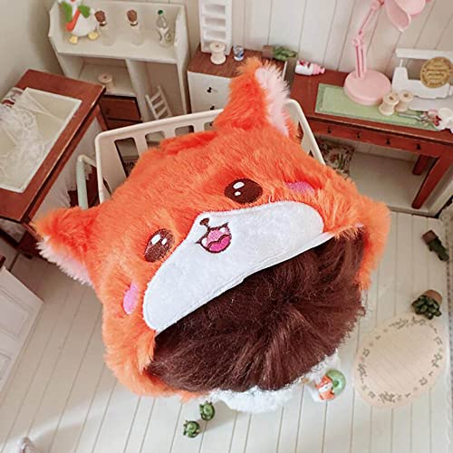 niannyyhouse Ropa de muñeca de felpa de 20 cm, chaqueta de zorro naranja, zapatos con capucha de 8 pulgadas, accesorios de muñeca de vestir (naranja)