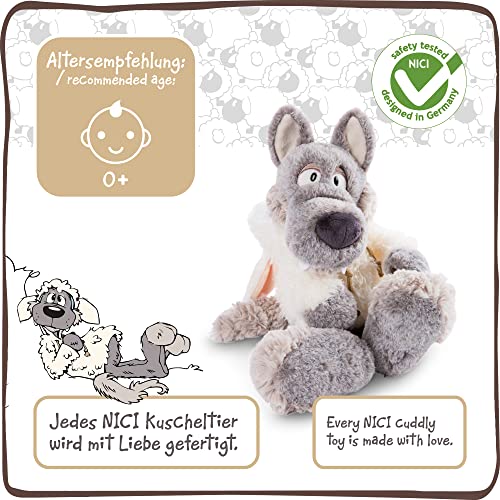 NICI Suave Juguete del Lobo en Ropa de Oveja Ulvy de 25 cm I Peluches para Niñas y Niños I Lindo Animal de Relleno Hecho de Peluche Super Suave y Lavable – 48468