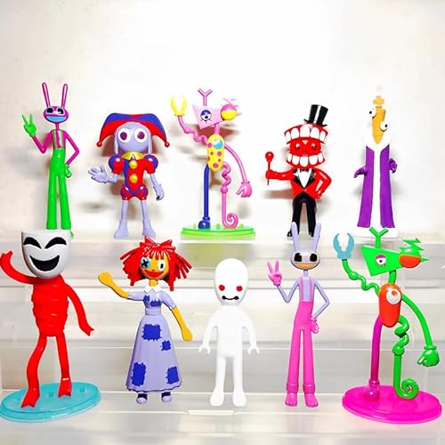 NILUTO The Amazing Digital Circus Figures Set, Digital Circus Action Figure Horror Cartoon Movies Character Action Figure Model for Kids Birthday Party Cake Topper Halloween Party Decor