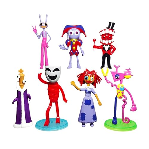 NILUTO The Amazing Digital Circus Figures Set, Digital Circus Action Figure Horror Cartoon Movies Character Action Figure Model for Kids Birthday Party Cake Topper Halloween Party Decor