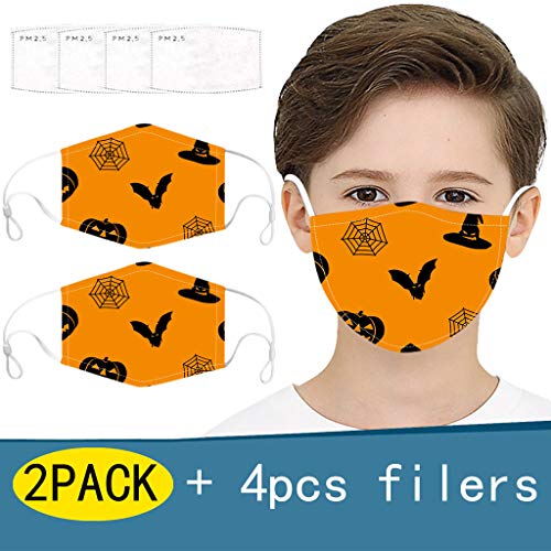 Niño 2+4PC Víspera de Todos los Santos Anime Anti Polvo Boca Máscara de dibujos animados con cremallera Dientes Impreso Cosplay Respirador con Ajustable Colorido Vincent Cafe Pintura