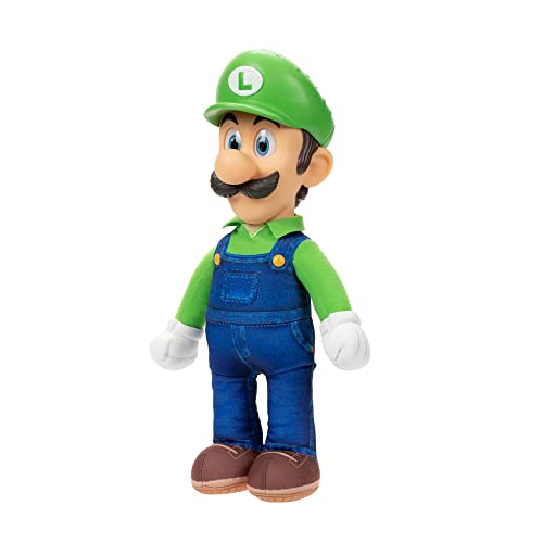 Nintendo Super Mario – Peluche Luigi de 35 cm Totalmente Articulado – Luigi Tiene Grandes Detalles Juguete para Niños 3 Años +