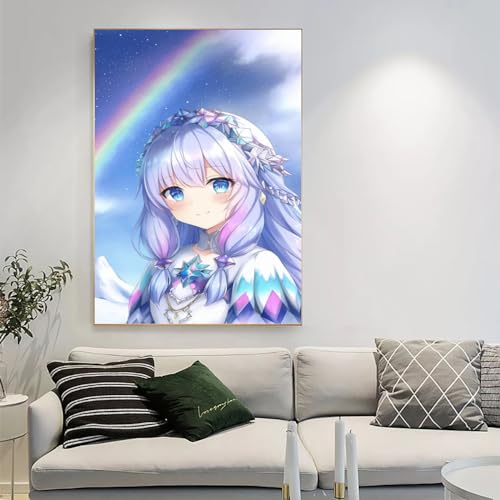 NNALEGS Pintar Por Numeros Adultos Chicas Anime Japonesas Con Marco 40X50Cm Cuadros Para Pintar Por Numeros Con Lienzo, Diy Cuadro Al Óleo Pintura Por Numeros Acrilico,Con 3 pennelli,D34