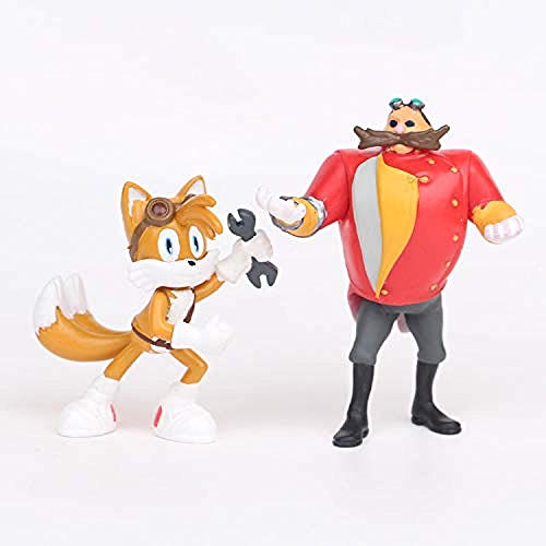 No 6pcs / Set Cartoon Sonic Action Cute Mini Sonic Boom Rare Shadow PVC Modelo Coleccionable Doll Anime Fans Figura de Regalo Juguete de Escultura