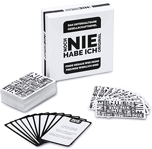 Noch Never I Have Drinking Game Juego de Cartas - Nunca he Tenido la versión Alemana Juego de salón; 2-12 Jugadores; Versión XXL con 300 Preguntas VERSIÓN Alemana