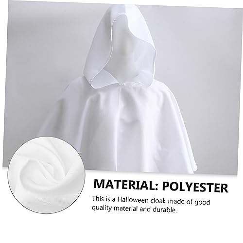 NOLITOY 1 Pc Chal Disfraz De Drácula Ropa De Cosplay De Halloween Disfraz De Cosplay De Mascarada De Halloween Capa Corta Con Capucha Capa Con Capucha Poliéster Invierno Blanco