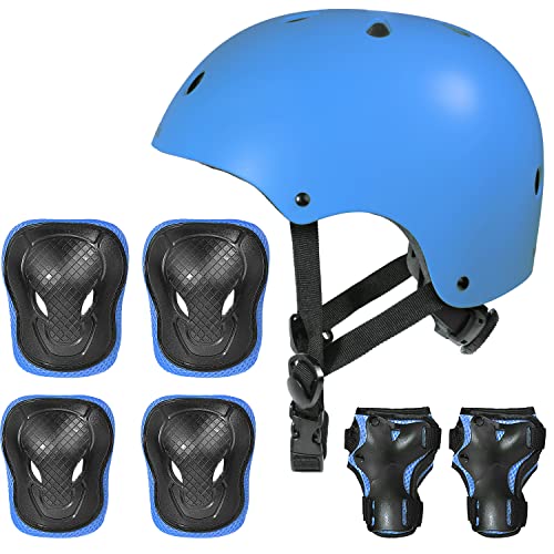 Nomady Kids - Casco Infantil con Protecciones - Niños 2 a 10 años (Small, Azul)