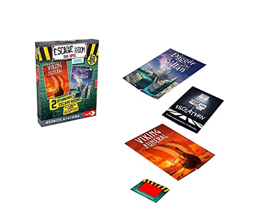 noris 606101945 Escape Room Duo 3-Juego Familiar y de Sociedad para Adultos, Incluye 2 Casos y Funda Promocional con Mecanismo Plegable, a Partir de 16 años (Simba Toys