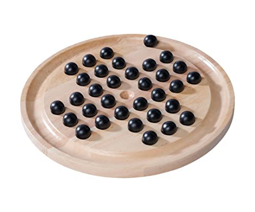 Noris Deluxe Solitaire, el clásico Juego Bolas de Madera y Tabla, a Partir de 6 años, Multicolor, Small (606102032)